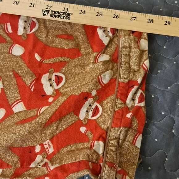 Nick & Nora Christmas Sock Monkey sleep pants size medium - Picture 5 of 5